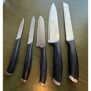 J.A. Henckels International 5 Piece Kitchen Knife Set Stainless Steel Black